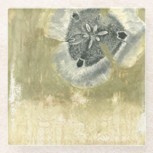 Blumenkopf Abstrakt mit glänzender Textur Glasuntersetzer