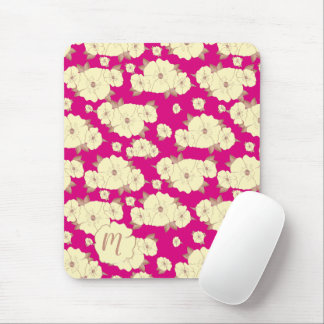 Blumenkopferpastete gelb auf Fuchsienuntergrund Mousepad