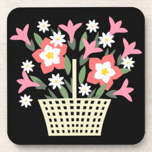 Blumenkorb Getränkeuntersetzer