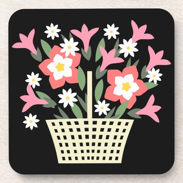 Blumenkorb Getränkeuntersetzer (Vorderseite)
