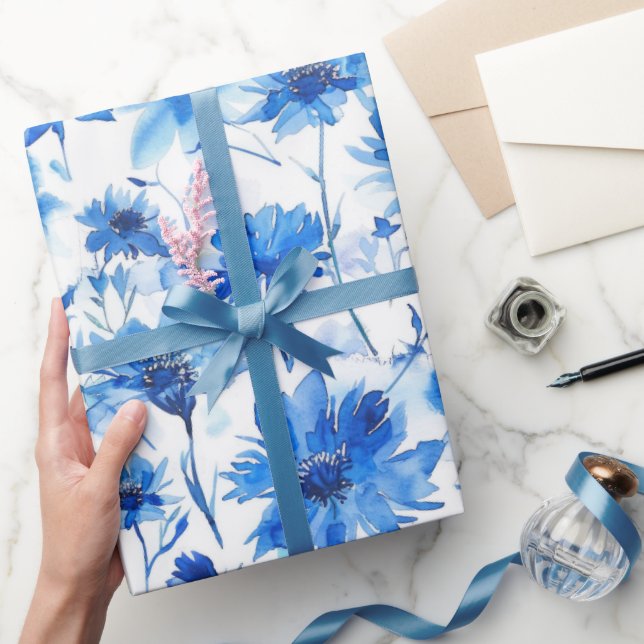 Blumenkornblume Typ Blau Blume Geschenkpapier (Schenken)