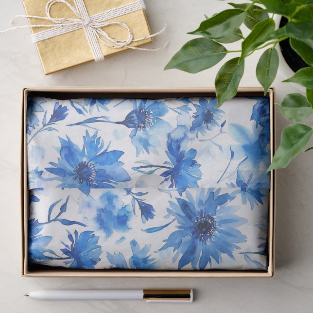 Blumenkornblume Typ Blau Blume Seidenpapier (Geschenk)