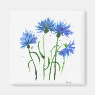 Blumenkornblumen Blumen Aquarell Magnet