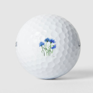 Blumenkornblumen Blumen Aquarellfarben Wildblumen Golfball