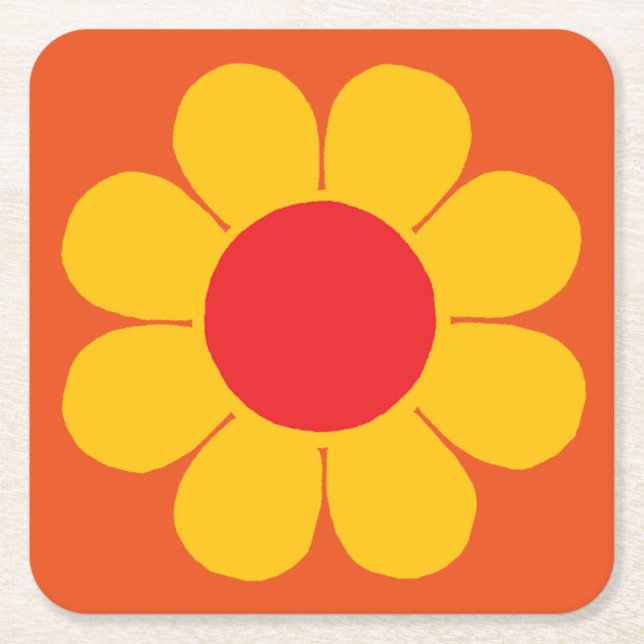Blumenkraft Rechteckiger Pappuntersetzer (Vorderseite)