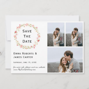 Blumenkranz 3-Foto Save-the-Date Save The Date