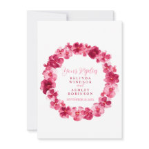Blumenkranz-Antwort-Karte für Hochzeiten rote UAWG