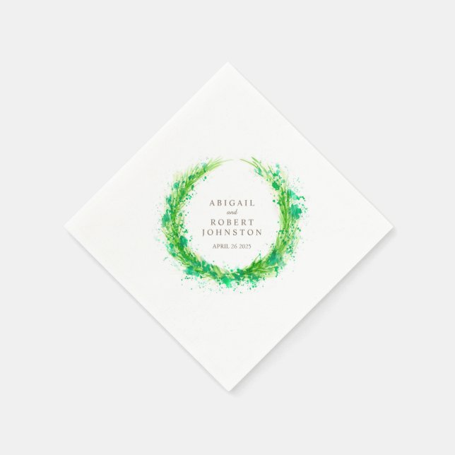 Blumenkranz Aquarelltafeln Serviette (Ecke)