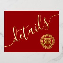 Blumenkranz Chinesische Hochzeitskarte Folie Einladungspostkarte