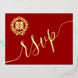 Blumenkranz Chinesische Hochzeitskarte Folie Einladungspostkarte