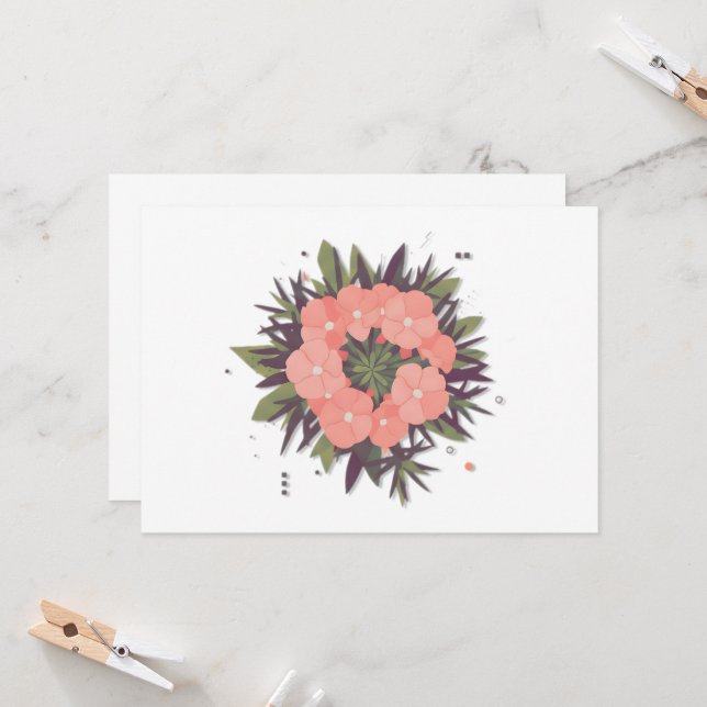 Blumenkranz der Harmonie Einladung (Vorderseite/Rückseite Beispiel)