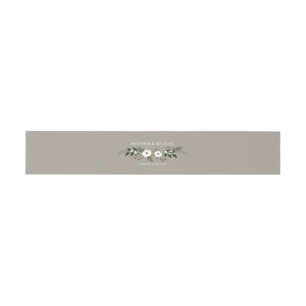 BlumenKranz-Einladungs-Bauch-Band - Taupe Einladungsbanderole