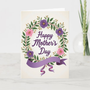 Blumenkranz Fröhliche Schriftkarte Karte