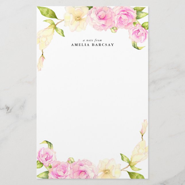 BlumenKranz-Gewohnheits-Briefpapier Briefpapier (Vorderseite)