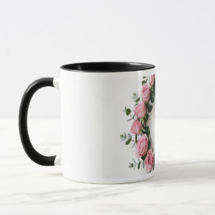 Blumenkranz Goldfolie Aufkleber Set Rosé Pink R Tasse