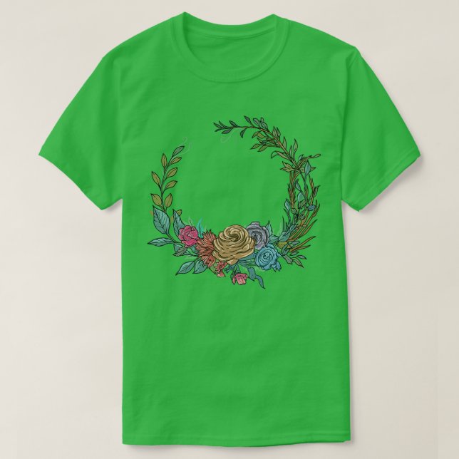 Blumenkranz I Bridal Bouquet Boho Stil T-Shirt (Design vorne)