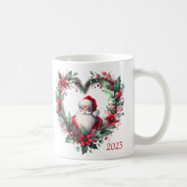 Blumenkranz in Herzform - Weihnachtsmann Kaffeetasse