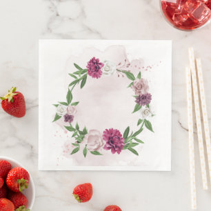 Blumenkranz in Rosa Serviette