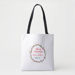 Blumenkranz in Rot-Weiß Weihnachten Tasche