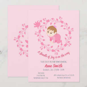 Blumenkranz Kinderdusche Einladung