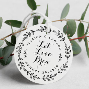 Blumenkranz Lass Liebe Brauen Hochzeitskaffee Geschenkanhänger