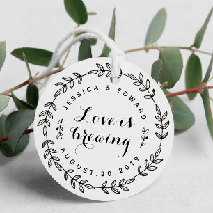Blumenkranz Liebe Brautpaar Hochzeitskaffee Geschenkanhänger