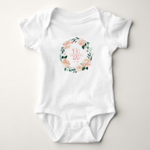 Blumenkranz-Mädchen personalisierte Monogramm Baby Strampler
