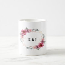 Blumenkranz mit Bride & Groom Initialen innen