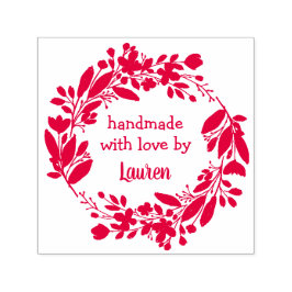 Blumenkranz mit Liebe durch Individuelle Name Permastempel
