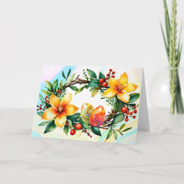 Blumenkranz mit Ostereiern Feiertagskarte