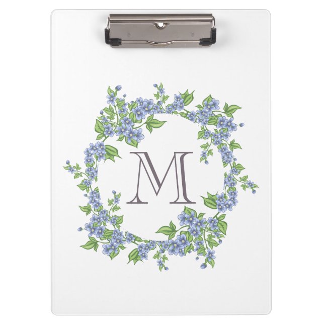 Blumenkranz-Monogramm Klemmbrett (Vorderseite)
