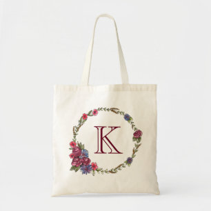 BlumenKranz-Monogramm Tragetasche
