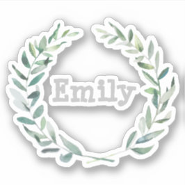 Blumenkranz personalisiert aufkleber