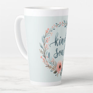 Blumenkranz-Wasserfarben-Zitat 'Gütige Seele' Milchtasse