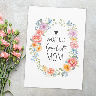 Blumenkranz zum Muttertag 'Weltbeste Mutter' Karte