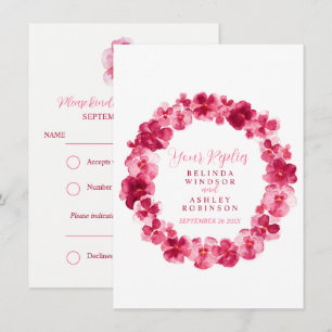 Blumenkranzpansie rot beim Hochzeitspaziergang RSV Einladung