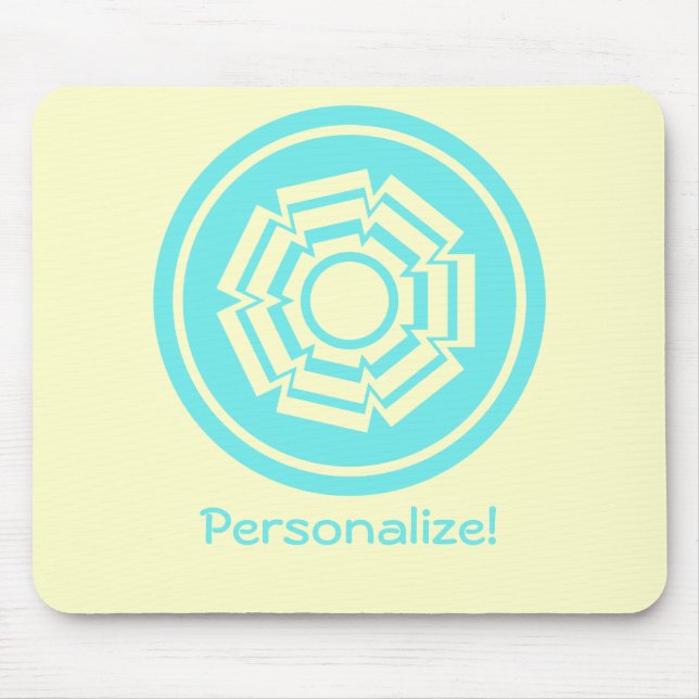 Blumenkraut-Mousepad, Türkis Mousepad (Vorne)