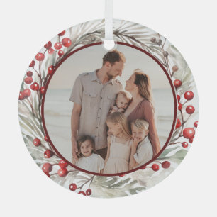 Blumenkreath Custom-Foto Ornament Aus Glas