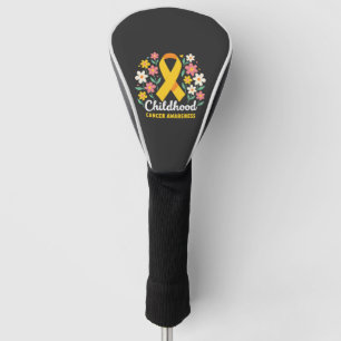Blumenkrebs-Bewusstsein Gelbe Schleife Golf Headcover