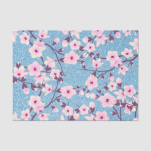 Blumenkrebs Blauer Glitzer Seidenpapier