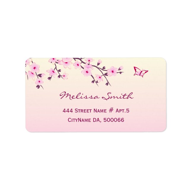 Blumenkrebs Blüten Rosa Girl Adressaufkleber (Vorne)