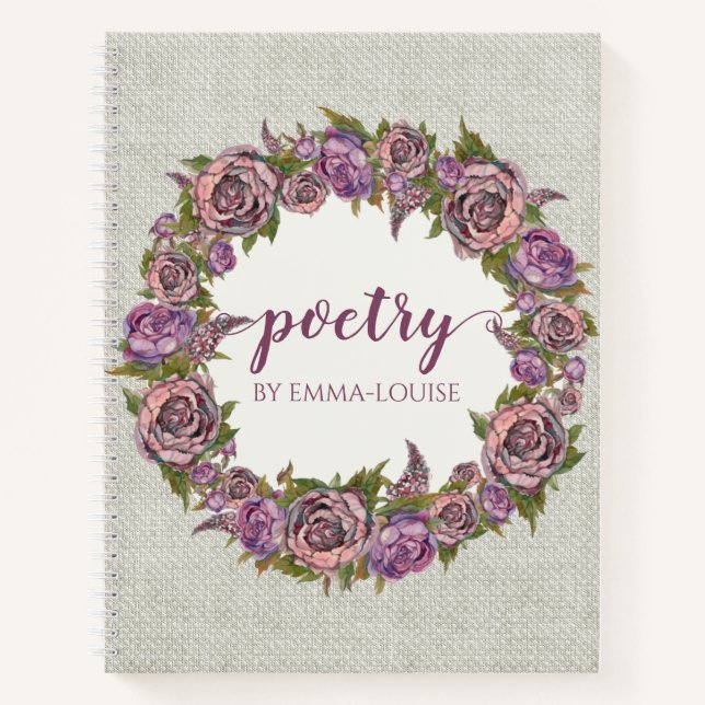 Blumenkreide Personalisierte Poesie Notizbuch (Vorderseite)
