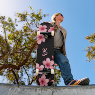 Blumenkreuz Blossom Monogram Black Pink Girl Skateboard