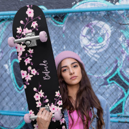 Blumenkreuz Blossom Monogram Black Pink Girl Skateboard