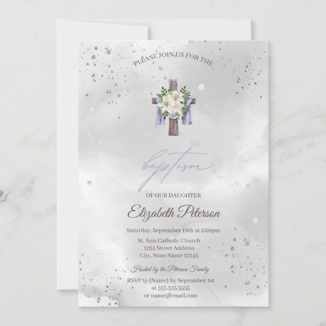 Blumenkreuz Einladung (Vorderseite)