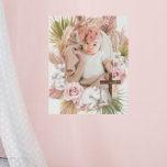 Blumenkreuz Foto Taufen Geschenk Künstlicher Leinwanddruck<br><div class="desc">Eine schöne Taufe. Mit einem floralen Aquarell-Design und niedlichen schlafenden Baby-Schafen sind diese Leinenprints perfekt für Mädchen Taufen. Finden Sie passende Artikel in meinem Shop.</div>