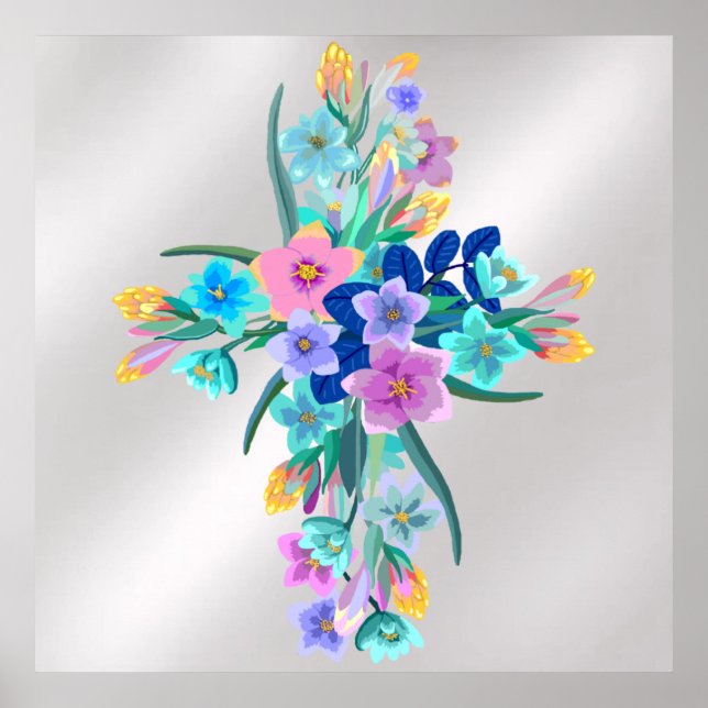 Blumenkreuz Poster (Vorne)