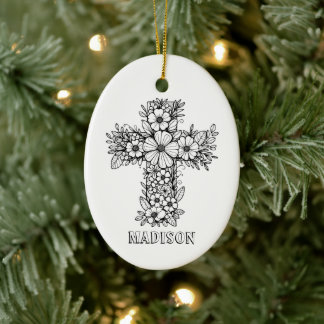 Blumenkreuz Religiös kreieren Sie Ihren eigenen Sa Keramik Ornament