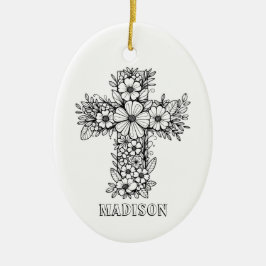 Blumenkreuz Religiös kreieren Sie Ihren eigenen Sa Keramik Ornament