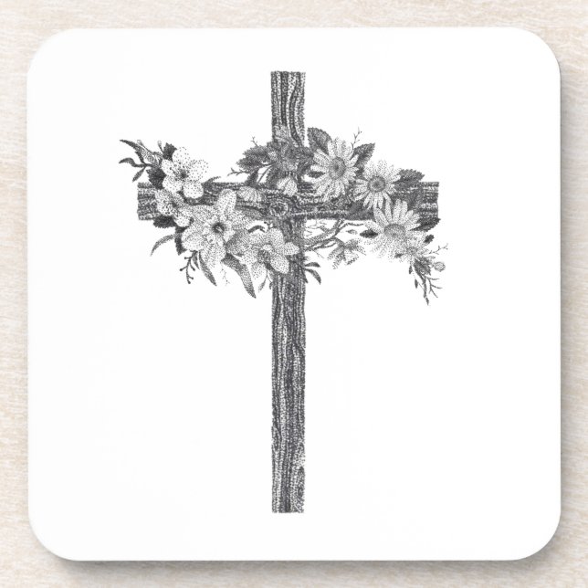 Blumenkreuz-Untersetzer Getränkeuntersetzer (Vorderseite)